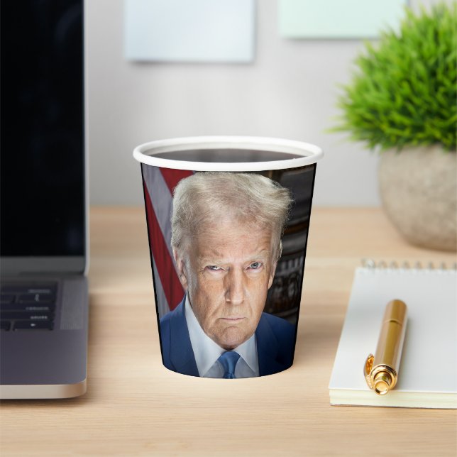 Donald Trump 2025 American President Portrait Paper Cups (Insitu)