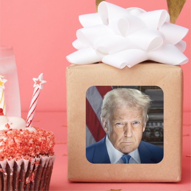 Donald Trump 2025 American President Portrait Square Sticker (Party)