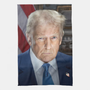 Donald Trump 2025 American President Portrait Tea Towel