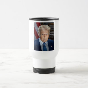 Donald Trump 2025 American President Portrait Travel Mug