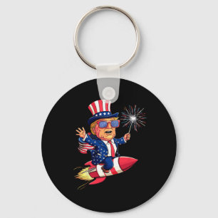 Donald Trump 2025 Happy 4th Of July Trump American Key Ring