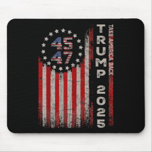 Donald Trump 2025 Take America Byck American Flag  Mouse Mat
