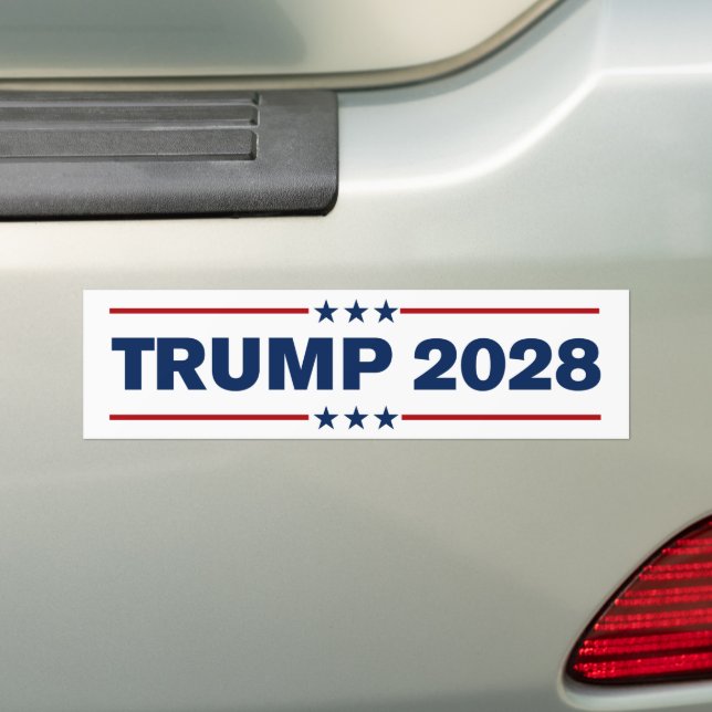 Donald Trump 2028 Bumper Sticker (On Car)