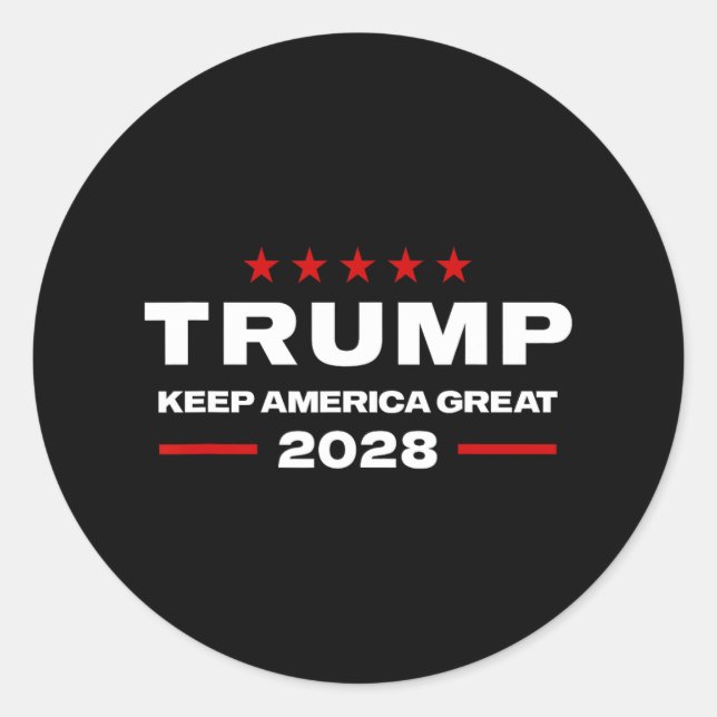 Donald Trump 2028 Keep America Great Election - Th Classic Round Sticker (Front)