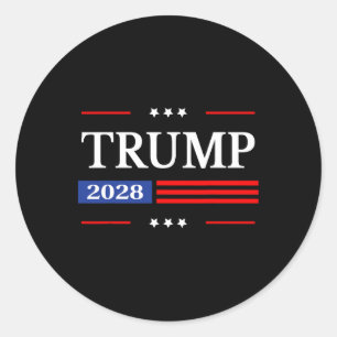 Donald Trump 2028 President American Flag Pro Trum Classic Round Sticker