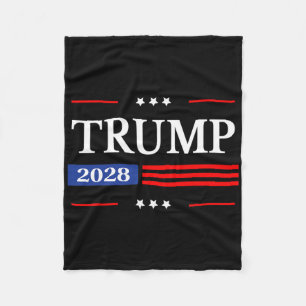 Donald Trump 2028 President American Flag Pro Trum Fleece Blanket