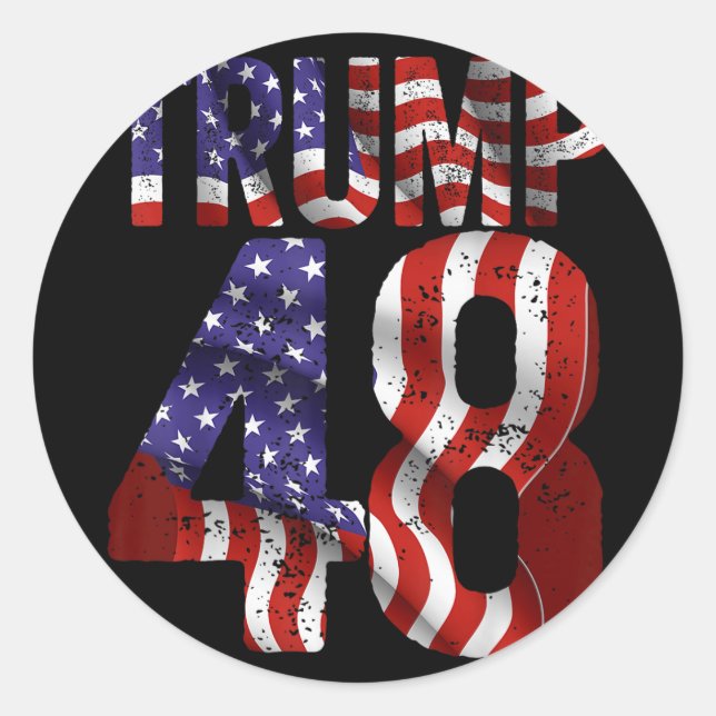 Donald Trump 2028 Trump 45 47 48th President Ameri Classic Round Sticker (Front)