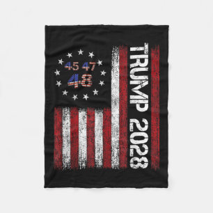 Donald Trump 2028 Trump 45 47 48th President Ameri Fleece Blanket