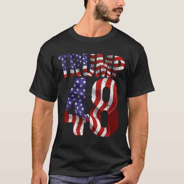 Donald Trump 2028 Trump 45 47 48th President Ameri T-Shirt (Front)