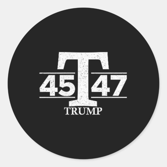 Donald Trump 45 47 45th 47th President  Classic Round Sticker (Front)