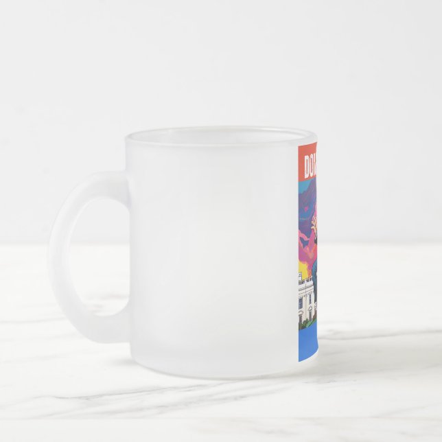 DONALD TRUMP - 45 & 47 FROSTED GLASS COFFEE MUG (Left)