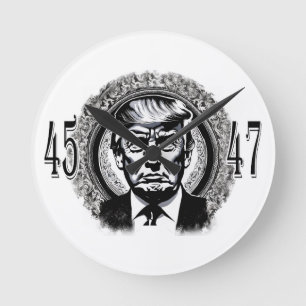 Donald Trump 45/47 Round Clock