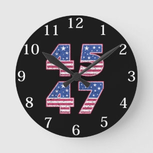 Donald Trump 45-47 Round Clock