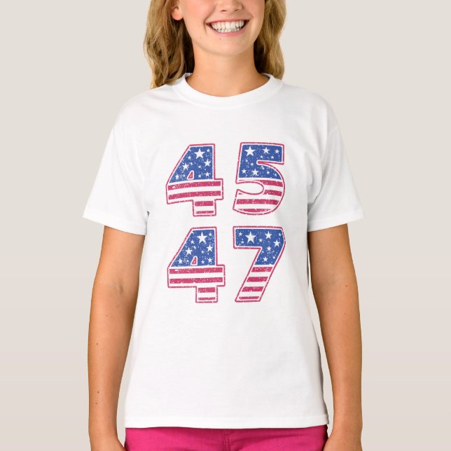 Donald Trump 45-47 T-Shirt (Front)