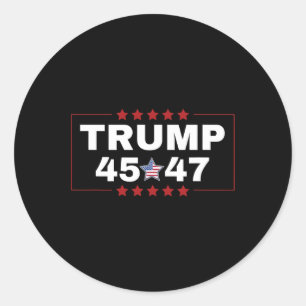 Donald Trump 45 47th Us President Tee Mega Won Ele Classic Round Sticker