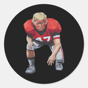 Donald Trump 47 American Footll Player Funny  Classic Round Sticker