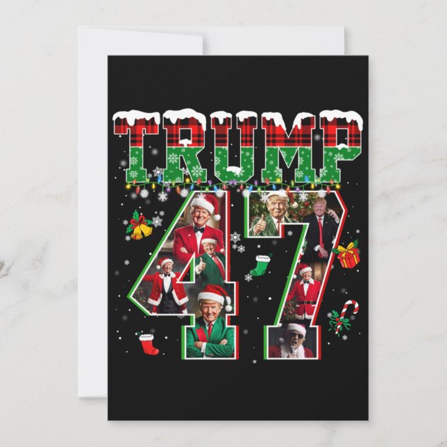 Donald Trump 47th President 2024 Christmas Santa Invitation (Front)