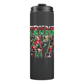 Donald Trump 47th President 2024 Christmas Santa Thermal Tumbler