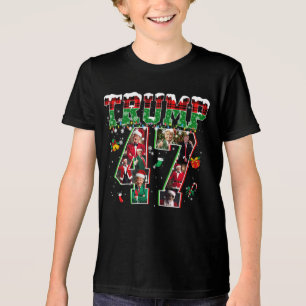 Donald Trump 47th President 2024 Christmas Santa Tri-Blend Shirt