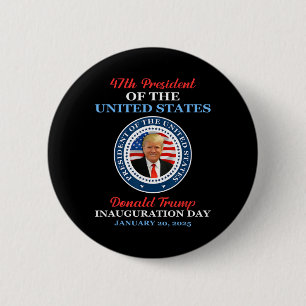 Donald Trump 47th President 2025 Inauguration Usa 6 Cm Round Badge