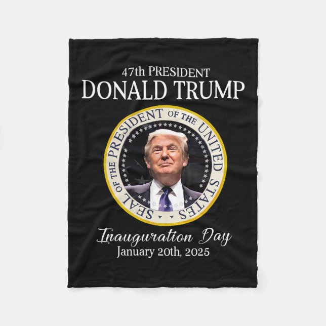 Donald Trump 47th President Inauguration 2025 Supp Fleece Blanket (Front)