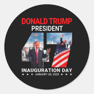 Donald Trump 47th President Inauguration Day Janua Classic Round Sticker