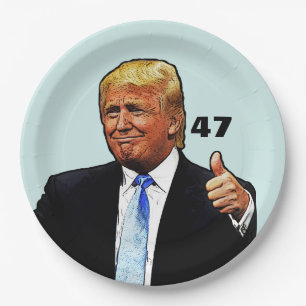 DONALD TRUMP 47TH PRESIDENT PAPER PLATES