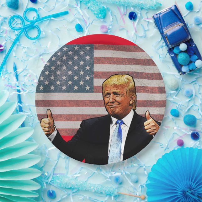 DONALD TRUMP 4TH OF JULY  PARTY PAPER PLATES (Party)