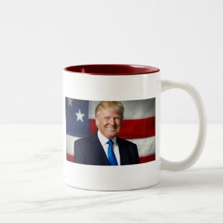 Donald Trump American Flag  - 11oz Two-Tone Coffee Mug