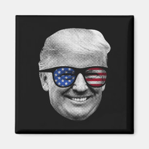 Donald Trump American Flag 4th Of July  Magnet