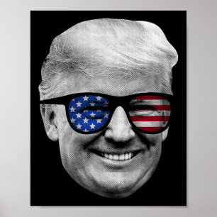 Donald Trump American Flag 4th Of July Poster