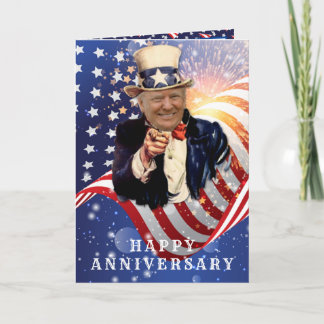 DONALD TRUMP AMERICAN FLAG ANNIVERSARY CARD