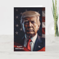 DONALD TRUMP AMERICAN FLAG BIRTHDAY CARD
