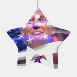 donald trump american flag ceramic tree decoration