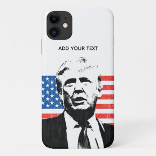 Donald Trump American Flag Custom Text iPhone 11 Case