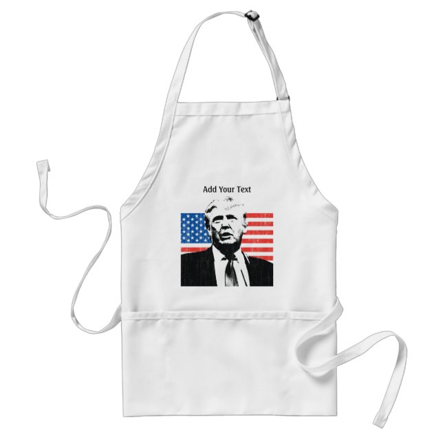 Donald Trump American Flag Custom Text Standard Apron (Front)