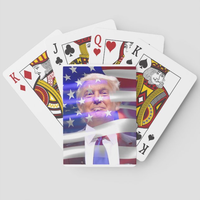 donald trump american flag playing cards (Back)