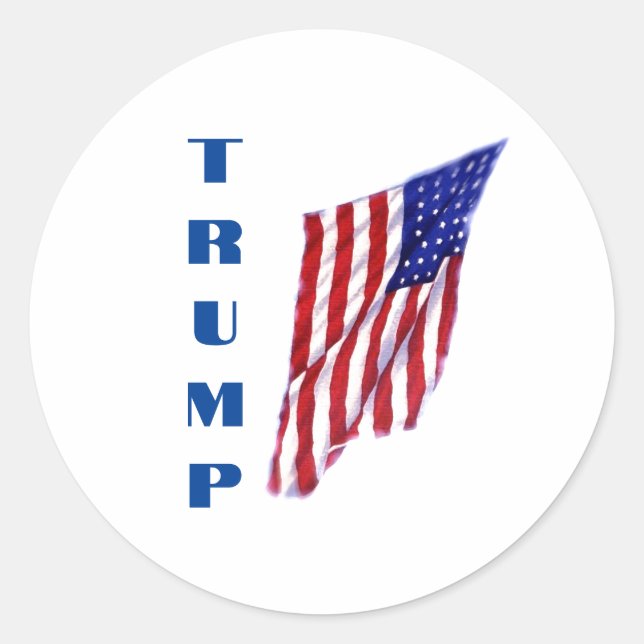 Donald Trump American Flag Pop Art  Classic Round Sticker (Front)