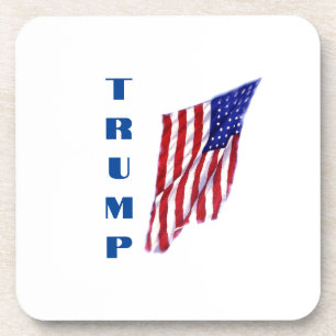 Donald Trump American Flag Pop Art Coaster