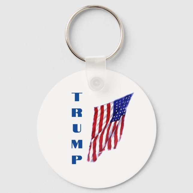 Donald Trump American Flag Pop Art  Key Ring (Front)