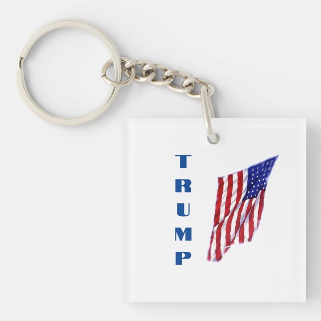 Donald Trump American Flag Pop Art  Key Ring (Front)