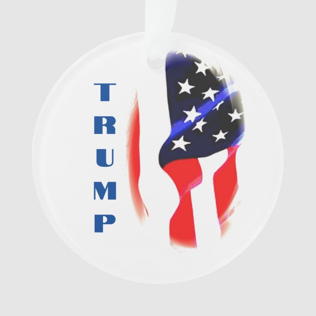 Donald Trump American Flag Pop Art  Ornament (Front)