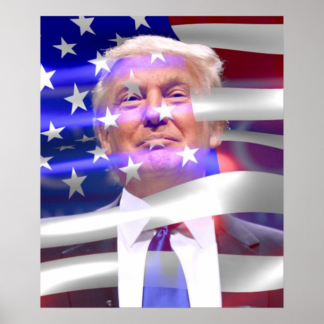 Donald Trump American Flag Poster (Front)