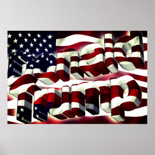 Donald Trump American Flag Poster