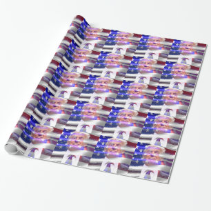 donald trump american flag wrapping paper