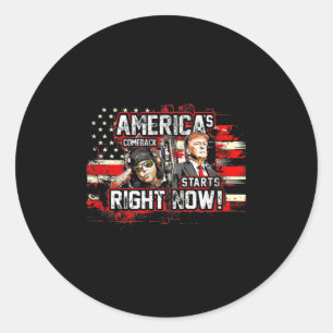 Donald Trump Americas Comeback 2024 Classic Round Sticker