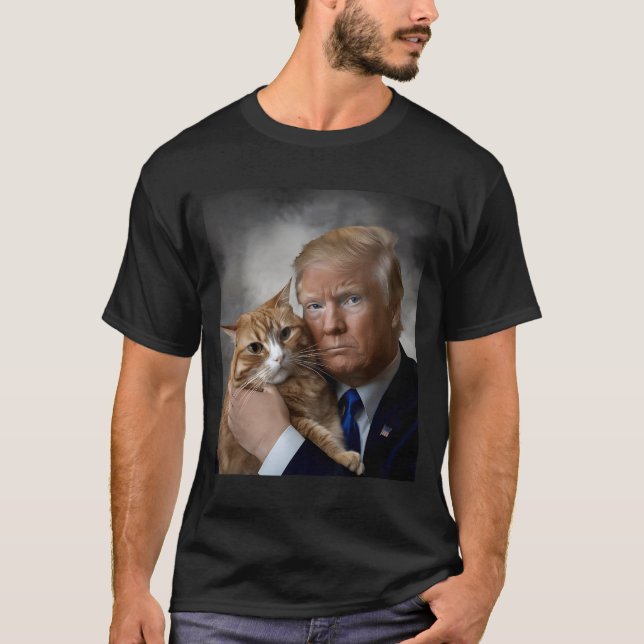 Donald Trump And Cat Funny Trump And Cat, Litical  T-Shirt (Front)