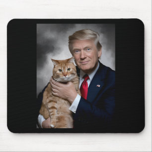 Donald Trump And Cat Funny Trump And Cat  Mouse Mat