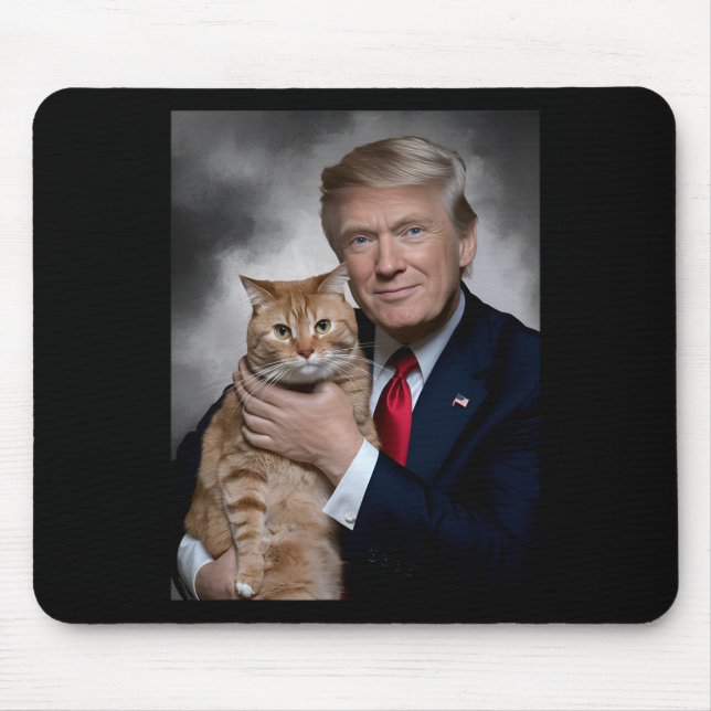 Donald Trump And Cat Funny Trump And Cat  Mouse Mat (Front)