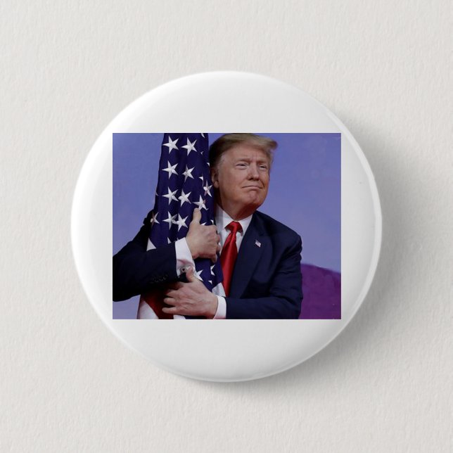 Donald Trump and the Flag 6 Cm Round Badge (Front)
